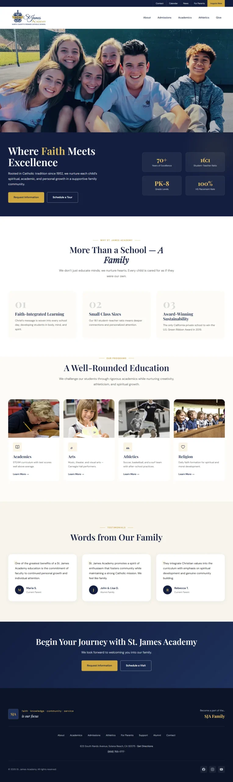 St. James Academy Homepage